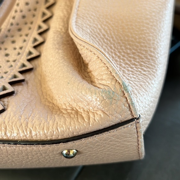 Aimee Kestenberg Pink Pebbled Leather Tote Bag Purse - Picture 8 of 11